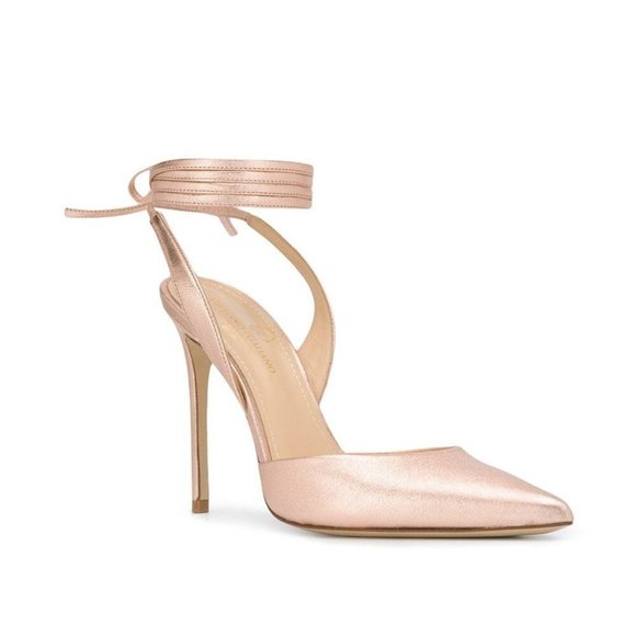 Giuliano Galiano NWOT!! Naomi Slingback Rose Gold Stillettos Sz 6.5 - Picture 2 of 10